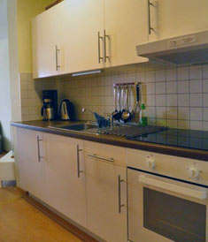 Ferienwohnung Warnemünde: Voll ausgestattete Mini-Küche Bild von der Küche der Ferienwohnung Warnemünde